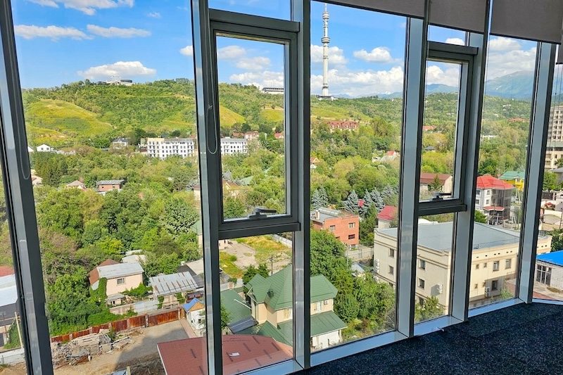 magnificent view of the green city of Almaty 