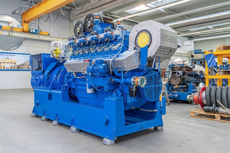 A reconditioned TCG 2016 V16 exchange generator set from the MWM X-Change program. (Photograph: © MWM Service-Center Nord)